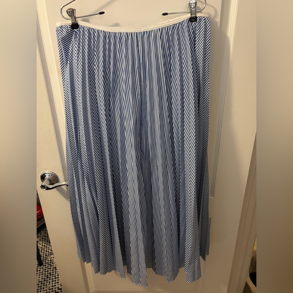 JCrew pleated skirt blue and white size 14